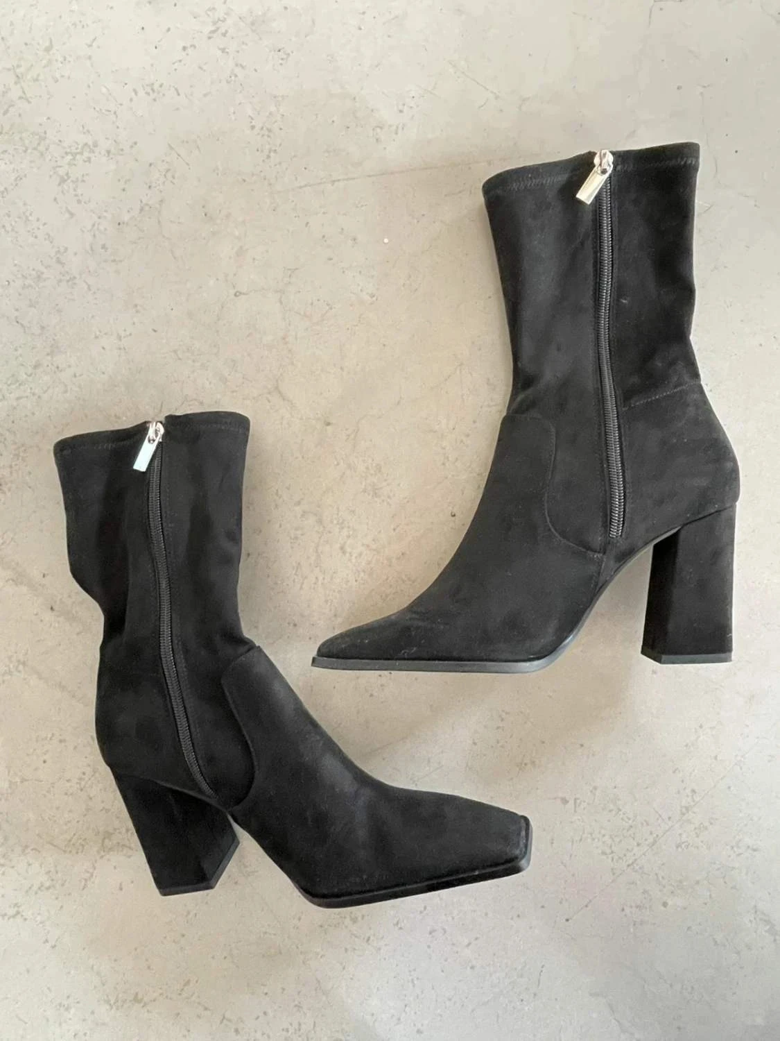 Bottines stretch H&M noires bout carré talon bloc Taille 39 neuves